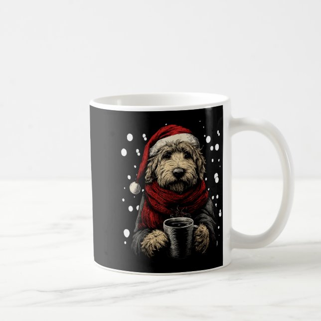 Taza De Café Christmas Goldendoodle Santa Hat Coffee Lover Funn (Derecha)