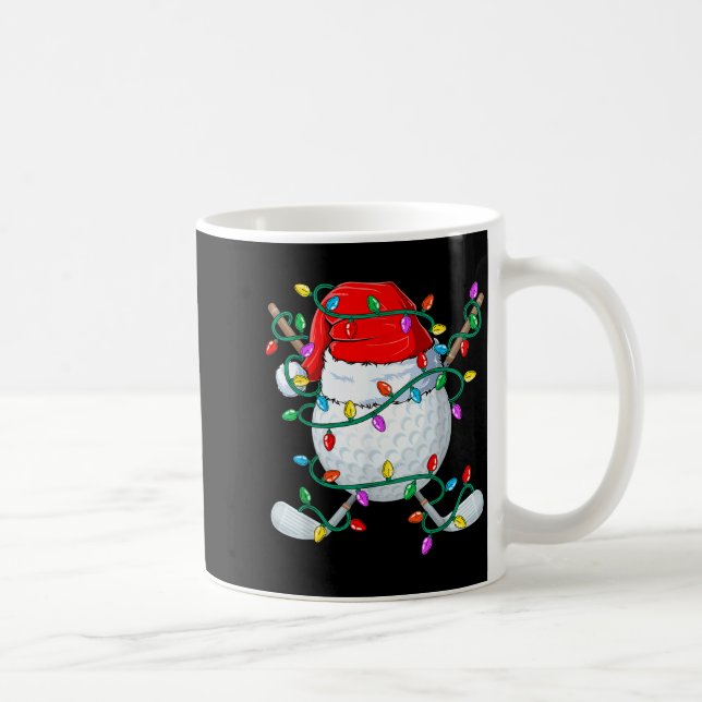 Taza De Café Christmas Golf Xmas Santa Srts Hat Golfer Golfing  (Derecha)