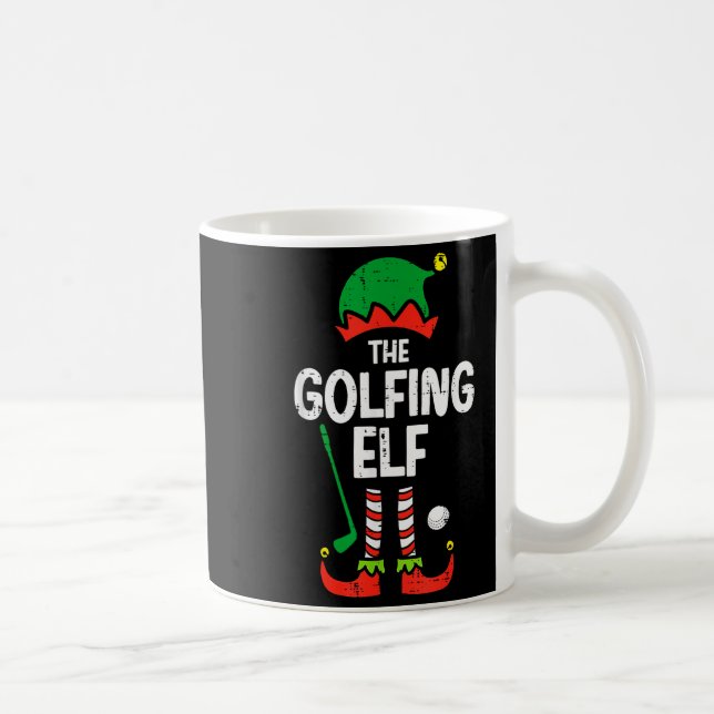 Taza De Café Christmas Golfing Elf Xmas Golf Family Match Golfe (Derecha)