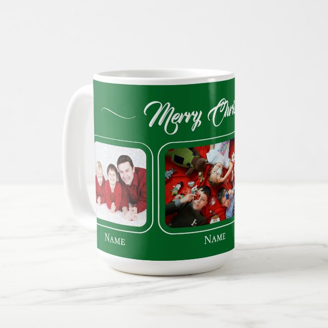 Taza De Café Christmas Green Family Mug (Anverso izquierdo)