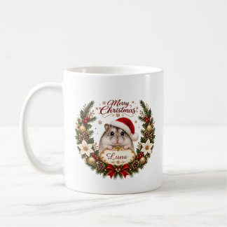Taza De Café Christmas Hamster with Custom Name and Year