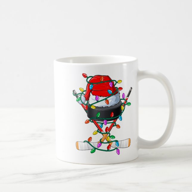 Taza De Café Christmas Hockey Xmas Santa Srts Hat Ball Kids B  (Derecha)