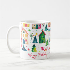 Taza De Café Christmas Houses Happy Holidays