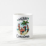 Taza De Café Christmas in July<br><div class="desc">Funny Christmas design featuring an illustration of Santa Claus relaxing at the beach under a palm tree on a little island. A perfect match for Christmas in July as well as for real Christmas in December.</div>