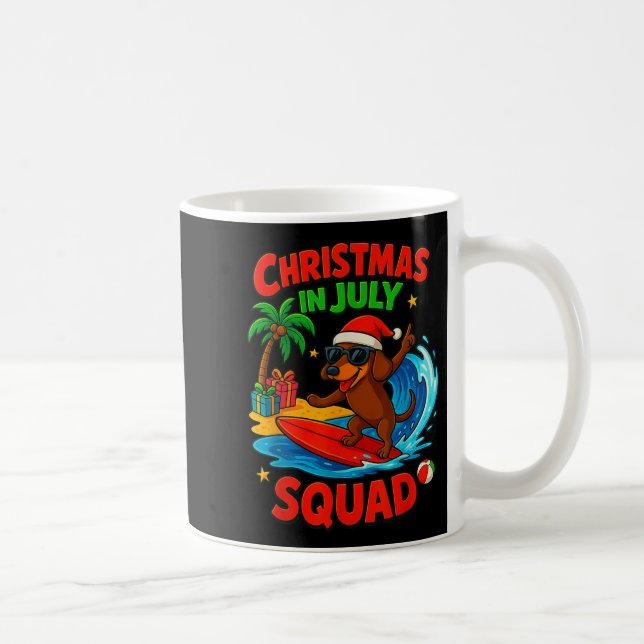 Taza De Café Christmas In July Funny Dachshund Dog Lover Xmas I (Derecha)