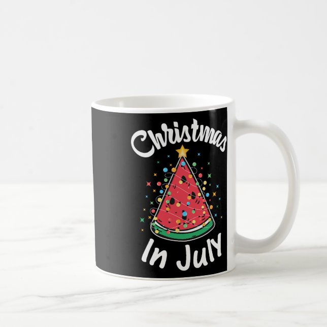 Taza De Café Christmas In July Shirt Watermelon Christmas Tree  (Derecha)