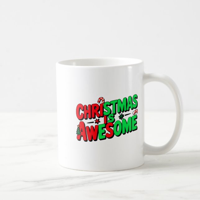 Taza De Café Christmas Is Awesome Digital Art Design _1  (Derecha)