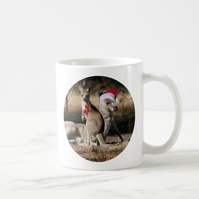 Taza De Café Christmas Kangaroos Australian Style (Derecha)