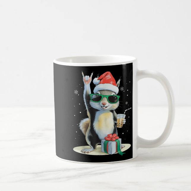 Taza De Café Christmas Kawaii Squirrel Bubble Tea Boba Squirrel (Derecha)