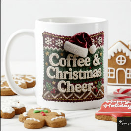 Taza De Café Christmas Knit Sweater Coffee & Christma Santa Hat