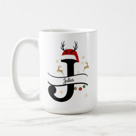 Taza De Café Christmas Letter J Alphabet 