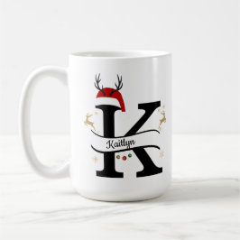 Taza De Café Christmas Letter K Alphabet 