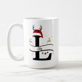Taza De Café Christmas Letter L Alphabet 