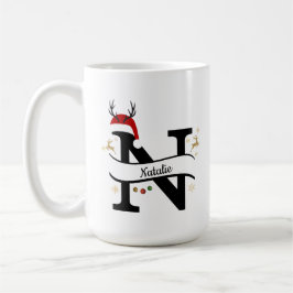 Taza De Café Christmas Letter N Alphabet 