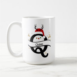 Taza De Café Christmas Letter Q Alphabet 