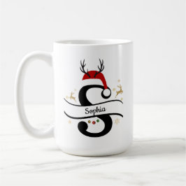 Taza De Café Christmas Letter S Alphabet 