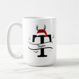 Taza De Café Christmas Letter T Alphabet 