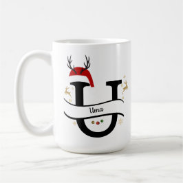 Taza De Café Christmas Letter U Alphabet 