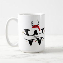 Taza De Café Christmas Letter W Alphabet 