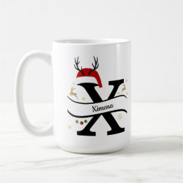 Taza De Café Christmas Letter X Alphabet 
