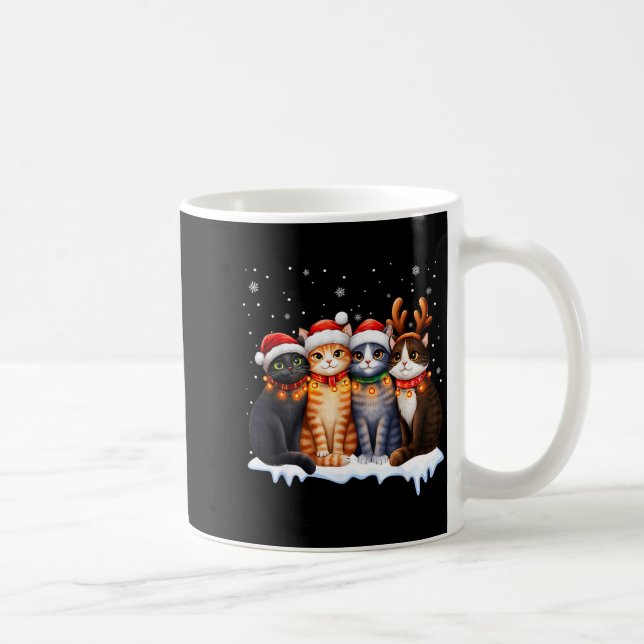 Taza De Café Christmas Lights For Cat Lovers Xmas  (Derecha)