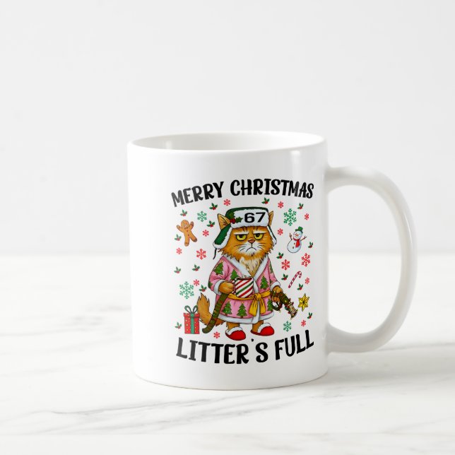 Taza De Café Christmas Litter’s Full 67 Xmas Funny Kitty Gift C (Derecha)