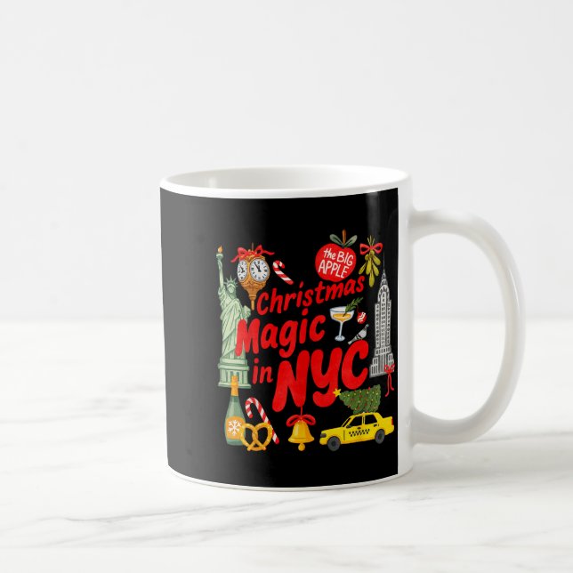 Taza De Café Christmas Magic In Nyc Festive Holiday New York  (Derecha)