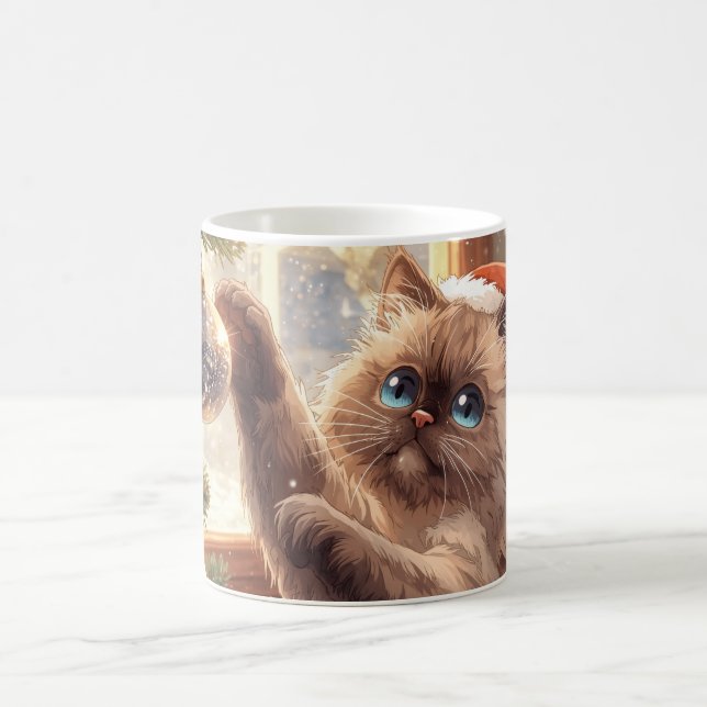 Taza De Café  “Christmas Magic: Ragdoll Cat” Cute Ragdoll Cat (Centro)
