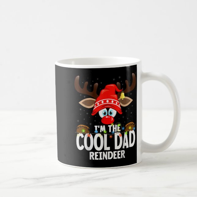 Taza De Café Christmas Matching I'm The Cool Dad Reindeer  (Derecha)
