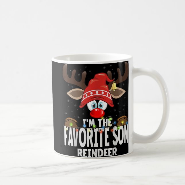 Taza De Café Christmas Matching I'm The Favorite Son Reindeer  (Derecha)