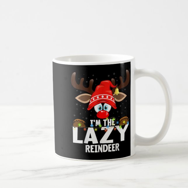 Taza De Café Christmas Matching I'm The Lazy Reindeer  (Derecha)