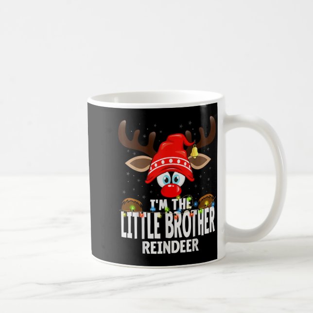 Taza De Café Christmas Matching I'm The Little Brother Reindeer (Derecha)