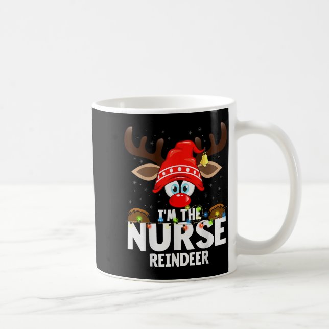 Taza De Café Christmas Matching I'm The Nurse Reindeer  (Derecha)