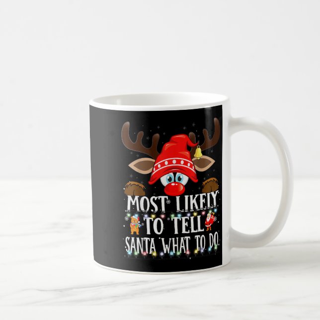 Taza De Café Christmas Matching Most Likely To Tell Santa What  (Derecha)