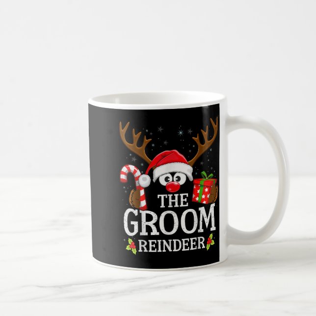Taza De Café Christmas Matching The Groom Reindeer Family  (Derecha)