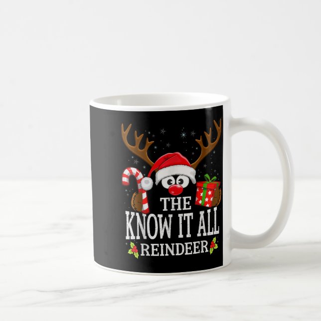 Taza De Café Christmas Matching The Know It All Reindeer Family (Derecha)