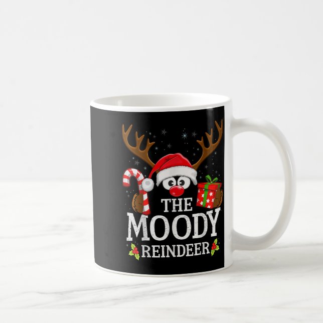 Taza De Café Christmas Matching The Moody Reindeer Family  (Derecha)