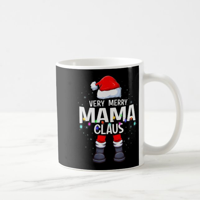 Taza De Café Christmas Matching Very Merry Mama Claus Pjs  (Derecha)