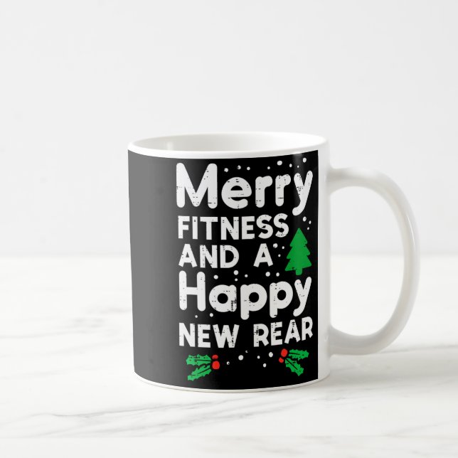 Taza De Café Christmas Merry Fitness Happy New Rear Xmas Workou (Derecha)