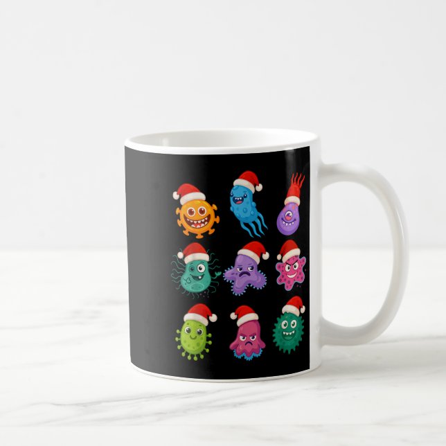 Taza De Café Christmas Microbiology Bacteria Santa Science Xmas (Derecha)