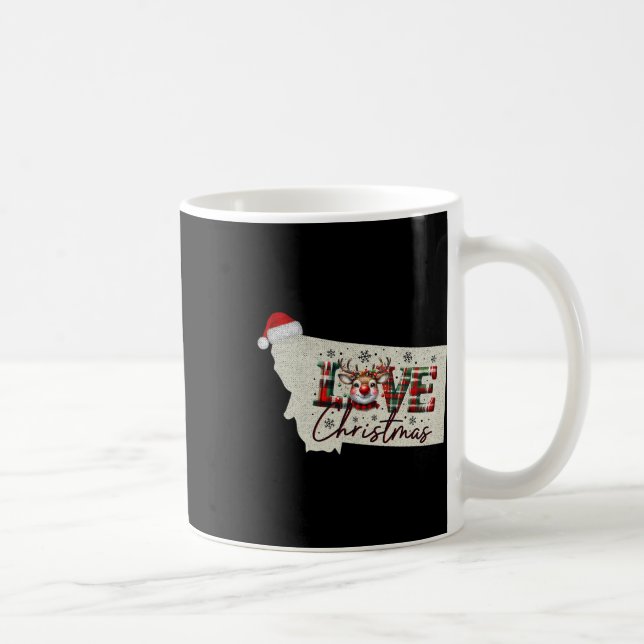 Taza De Café Christmas Montana Xmas State Map Montana Christmas (Derecha)