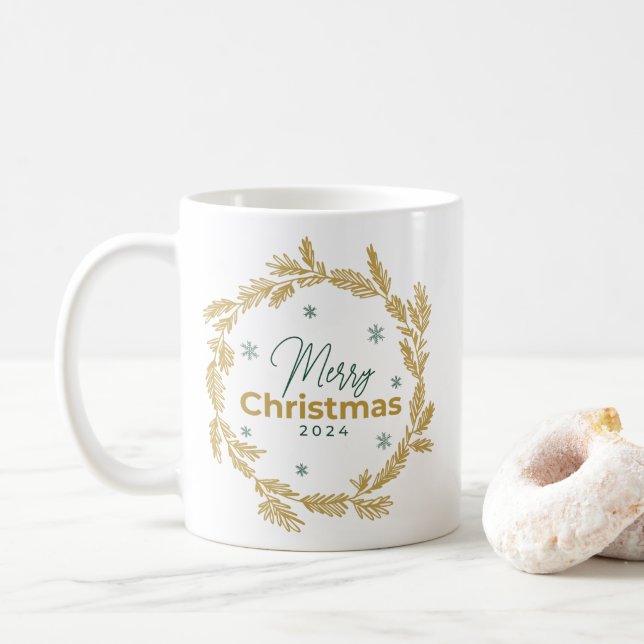 Taza De Café Christmas nice botanical mug (Con donut)