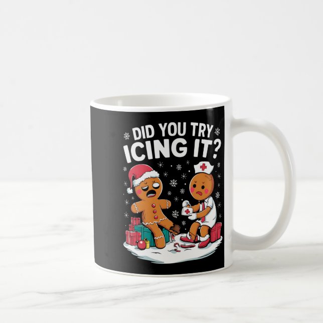 Taza De Café Christmas Nurse Did You Try Icing It Gingerbread  (Derecha)