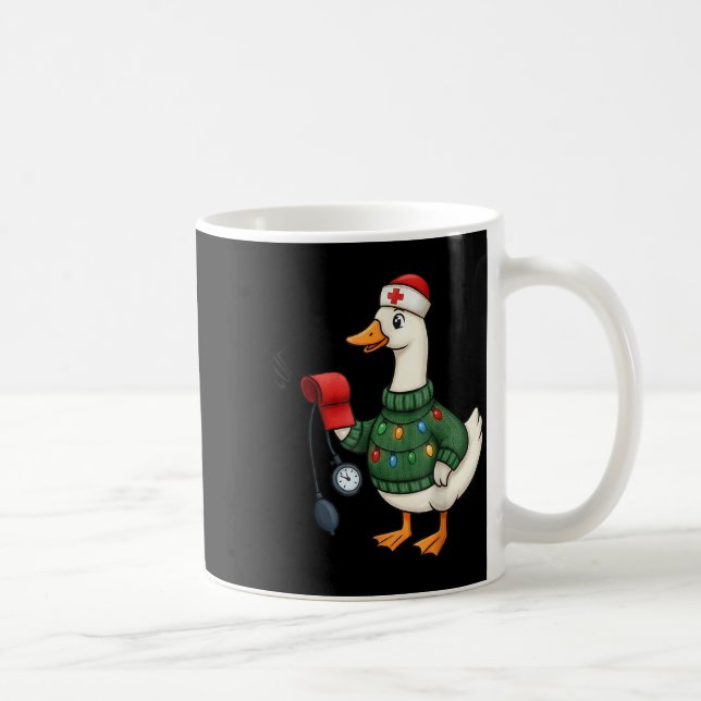 Taza De Café Christmas Nurse, Nurse Life, Cuff em Goose Christm (Derecha)