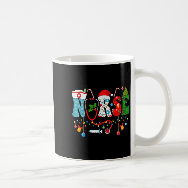 Taza De Café Christmas Nurse Xmas Rn Nursing Christmas Nurse Sa (Derecha)
