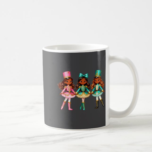Taza De Café Christmas Nutcracker Black Girls Kids Festive Xmas (Derecha)