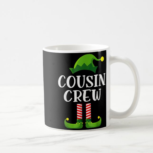Taza De Café Christmas Pajama Cousin Crew Funny Elf Matching Pa (Derecha)