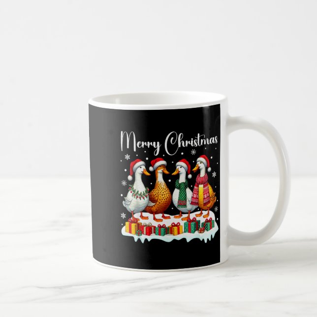 Taza De Café Christmas Pajamas Goose Duck Christmas Outfit Goos (Derecha)