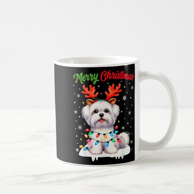 Taza De Café Christmas Pajamas Men Women Kids Maltese Dog Chris (Derecha)