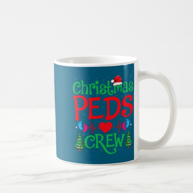 Taza De Café Christmas Peds Crew Santa Hat Xmas Tree Pediatric  (Derecha)